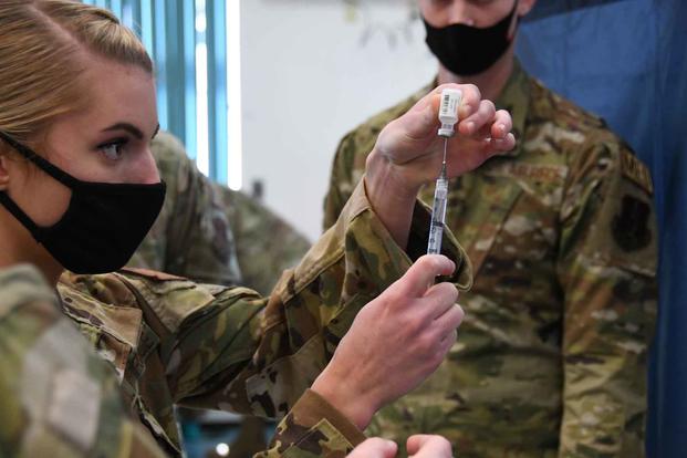 Member of the 109th Airlift Wing began administers COVID-19 vaccines.