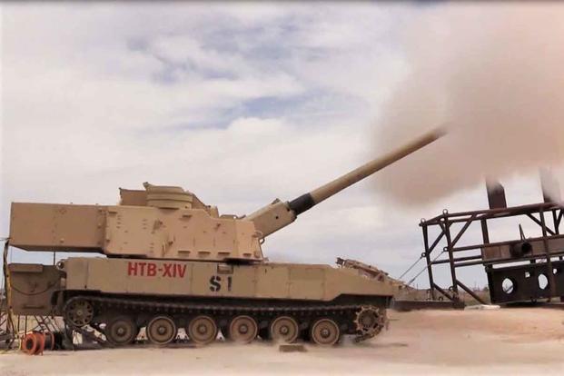 Extended Range Cannon Artillery System, or ERCA, being tested.
