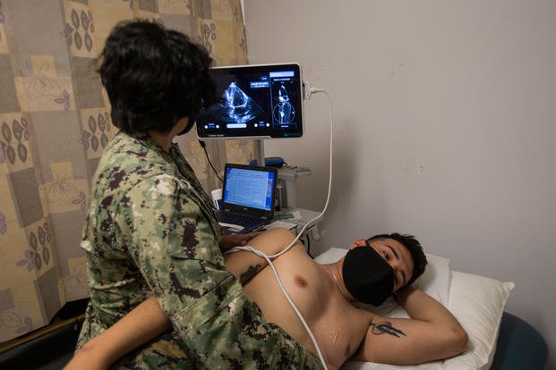 ultrasound of a Marine participant with the COVID-19 Health Action Response for Marines study