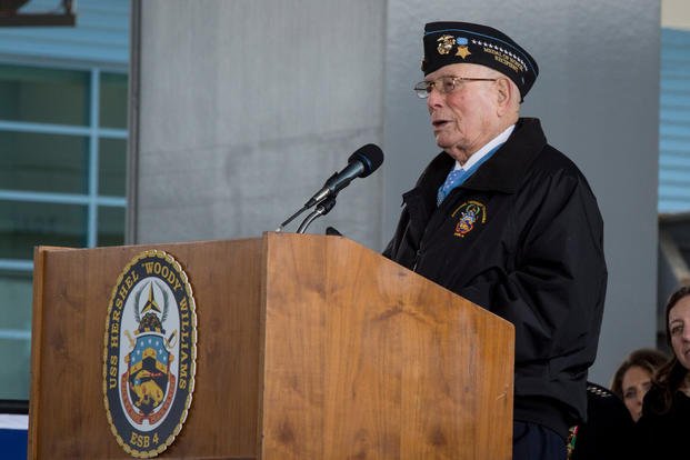 Retired U.S. Marine Corps Chief Warrant Officer 4 Hershel "Woody" Williams