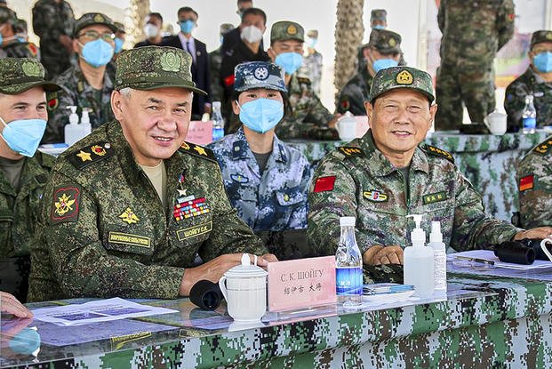 Russian Defense Minister Sergei Shoigu and Chinese Defense Minister Wei Fenghe