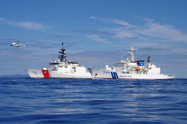 Ships from the U.S. Coast Guard and Japan Coast Guard conducted exercises near the Ogasawara Islands