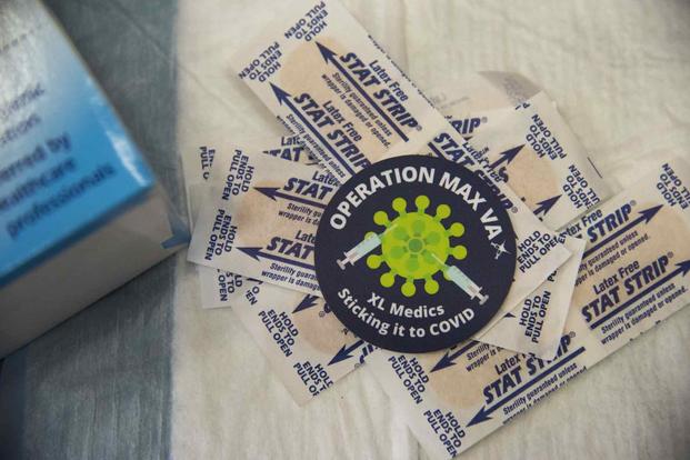 Operation Max Vax sticker for the effort to vaccinate service members