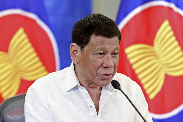 Philippine President Rodrigo Duterte speaks 