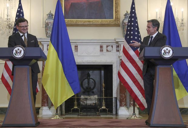 Secretary of State Antony Blinken and Ukraine's Foreign Minister Dmytro Kuleba