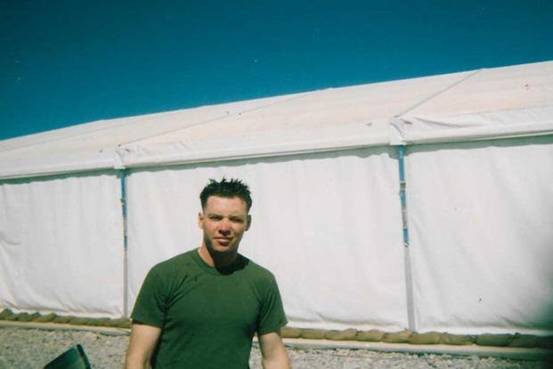 Steve Wahle before heading out on his team’s first patrol in Kandahar, Afghanistan, in 2004.