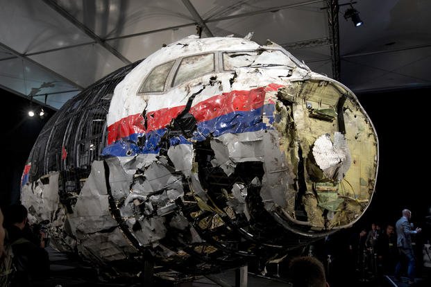 reconstructed wreckage of Malaysia Airlines Flight MH17
