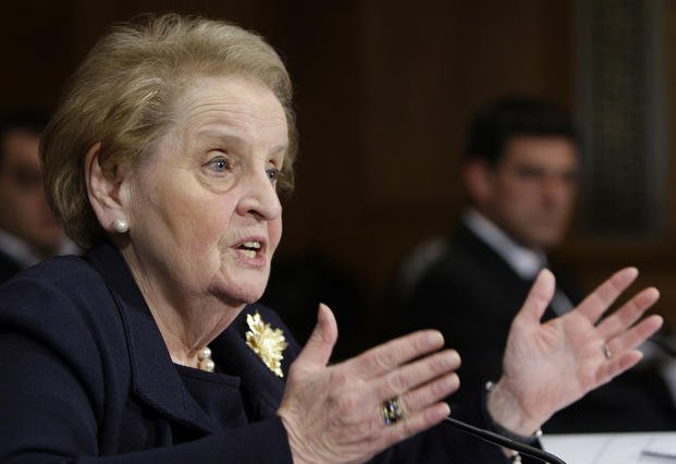 Former Secretary of State Madeleine Albright testifies on Capitol Hill.