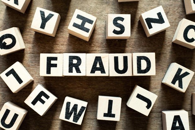 Fraud spelled out in Block Letters