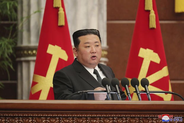 Kim Jong Un attends a plenary meeting of the ruling Workers’ Party’s Central Committee