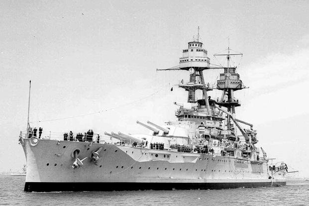 April 1938 photo shows the USS Oklahoma.