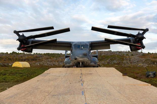 The CV-22 on an improvised road at the Stongodden nature preserve.