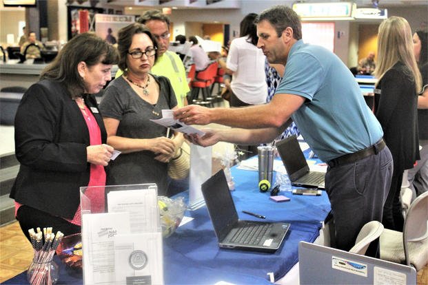 Fort McCoy community members participate in a job fair at McCoy's Community Center at Fort McCoy, Wis.