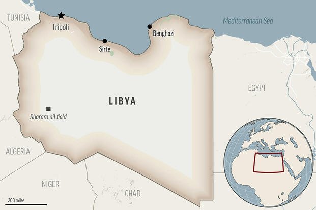 This is a locator map for Libya with its capital, Tripoli. 
