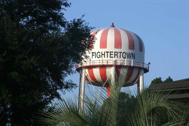 The water tower on Marine Corps Air Station Beaufort.