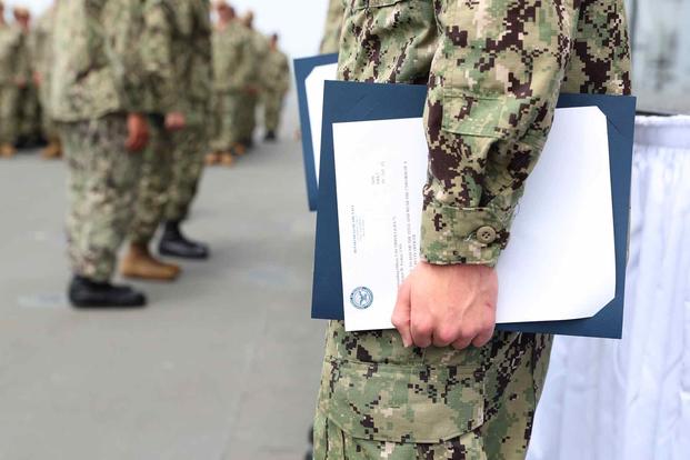  frocking ceremony on the USS Tripoli.