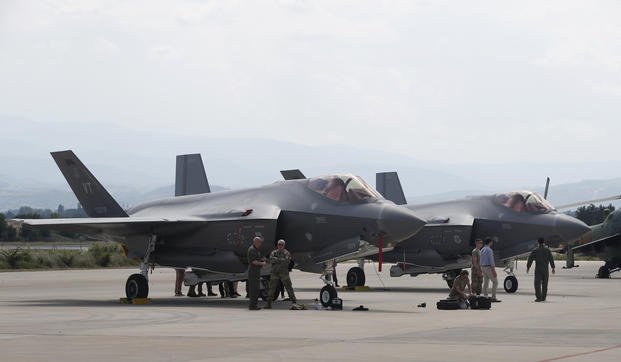F-35 fighter jet of the Vermont Air National Guard.