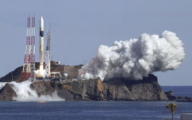 An H2A rocket lifts off from Tanegashima Space Center in Kagoshima, southern Japan