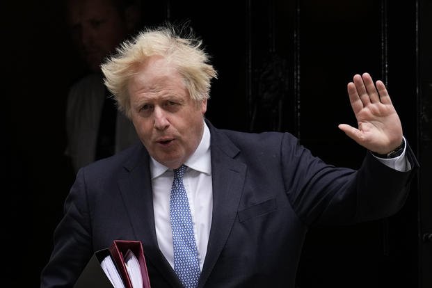 British Prime Minister Boris Johnson leaves 10 Downing Street