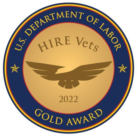 U.S. Department of Labor HIRE Vets 2022 Gold Award