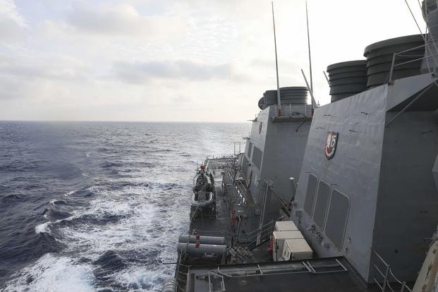  Arleigh Burke-class guided-missile destroyer USS Milius in South China Sea