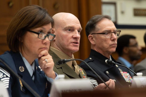 Sergeant Major of the Marine Corps Troy Black testifies during the House Armed Services Committee, Subcommittee on Military Personnel on military quality of life, on Capitol Hill in Washington, D.C.