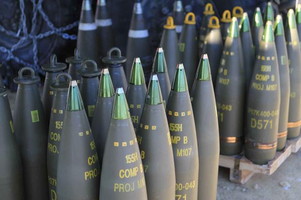 155 mm artillery rounds for M777 howitzers.