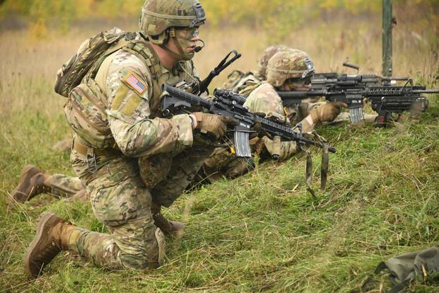 U.S. soldiers during a live fire exercise at the Grafenwoehr Training Area.