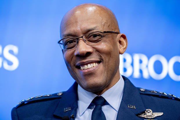 Air Force Chief of Staff Gen. C.Q. Brown, Jr. pauses while speaking