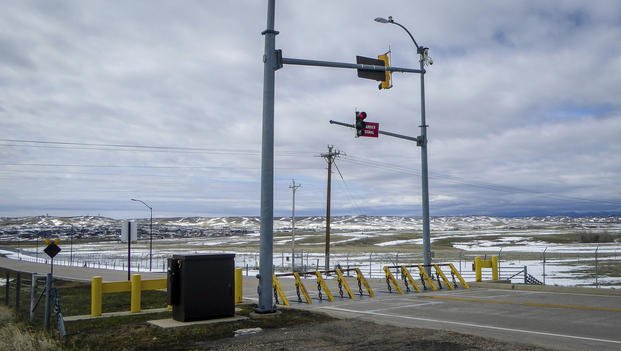 emergency vehicle barrier at Ellsworth Air Force Base in Rapid City, S.D.