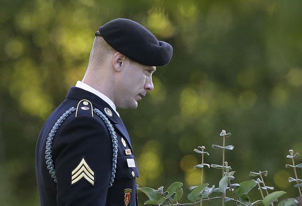 Army Sgt. Bowe Bergdahl leaves a Fort Bragg courtroom