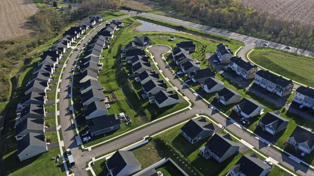 New Homes dot the landscape in Middlesex Township, Pa.