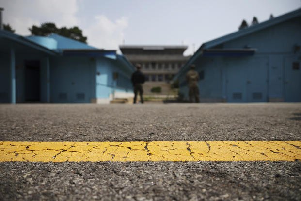 truce village of Panmunjom inside the demilitarized zone (DMZ) separating the two Koreas