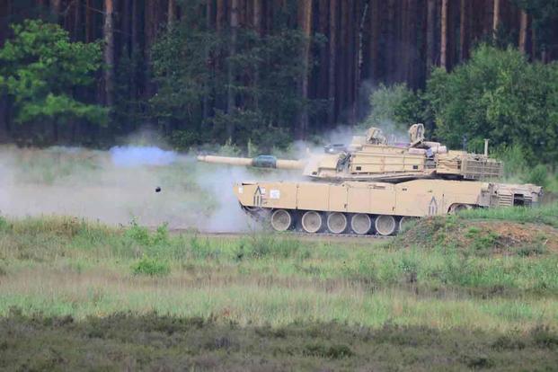 M1 Abrams tanks during Atlantic Resolve in Poland