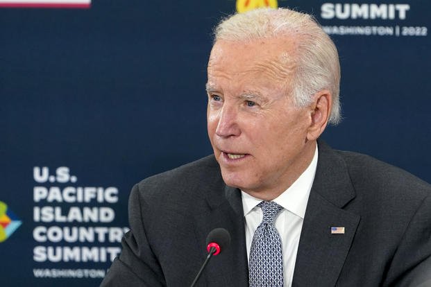 President Joe Biden speaks during the U.S.-Pacific Island Country Summit.