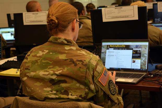 Army Retirement Services Officers (RSOs) with the Army National Guard take a certification course at Fort Belvoir, Virginia, on a variety of topics, including the Survivor Benefit Plan.