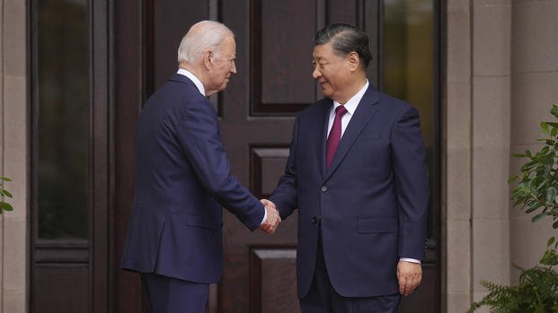 Biden greets China's President President Xi Jinping in Woodside, Calif.