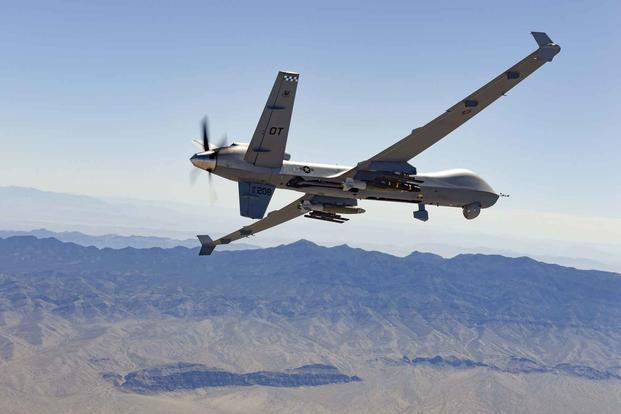 An MQ-9 Reaper flies over the Nevada Test and Training Range