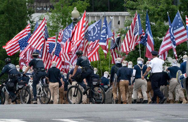 Marchers with the Alt-Right Neo-Nazi group 