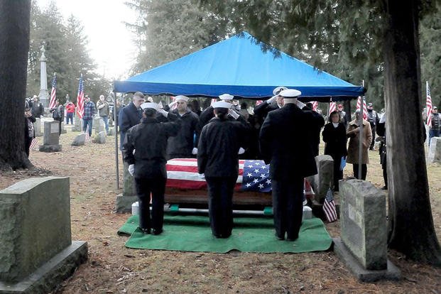A Naval honor guard carried PhM Merle Hillman to his burial, 82 years after he died in the attack on Pearl Harbor in 1941. 