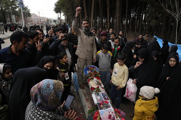 Scene of a Jan. 4, 2024 bomb explosion in the city of Kerman, Iran
