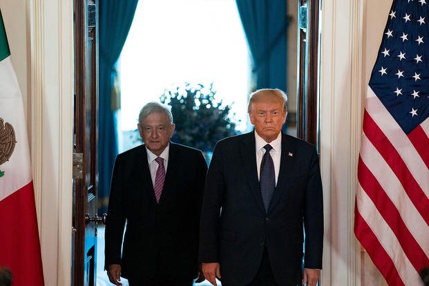 President Andrés Manuel López Obrador of Mexico and U.S. President Donald Trump