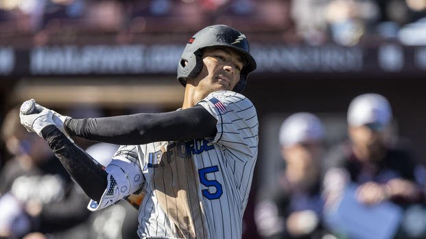 Air Force infielder Sam Kulasingam (5) during an NCAA baseball game