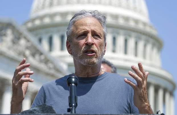 Entertainer and activist Jon Stewart speaks at the Capitol in Washington