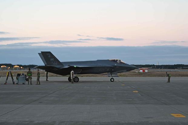 U.S. Air Force F-35A Lightning II parked at Misawa Air Base, Japan