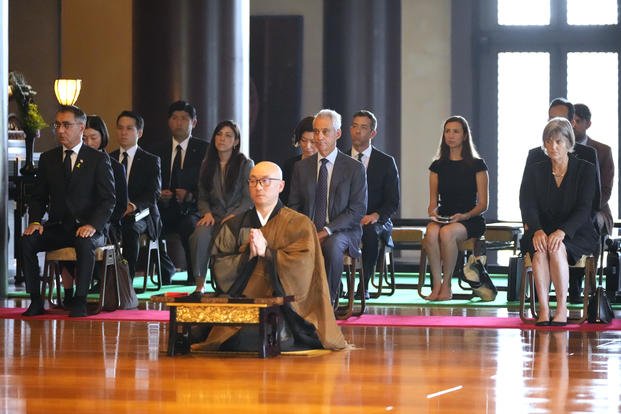 annual ceremony at the Zojoji temple to honor the Nagasaki atomic bombing victims, in Tokyo