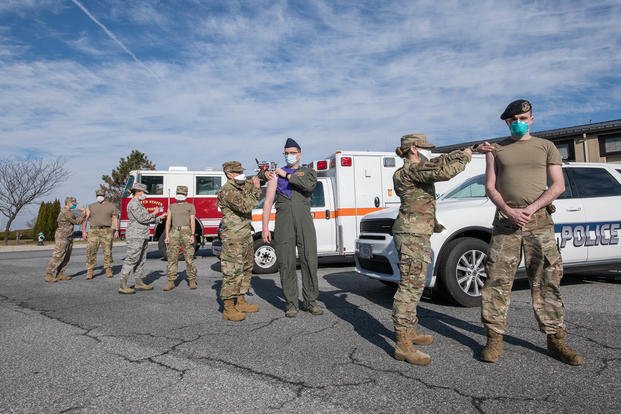 COVID-19 vaccine shots at Dover Air Force Base