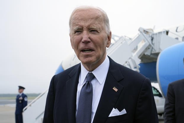 President Joe Biden speaks to the media.