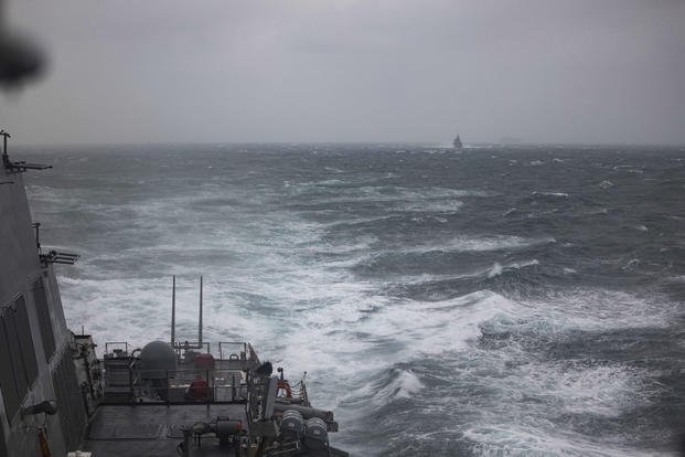 Arleigh Burke-class guided-missile destroyer USS Higgins (DDG 76) conducts bilateral operations