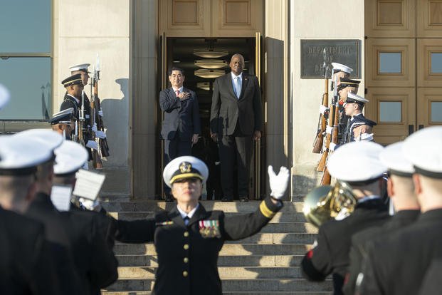 Defense Secretary Austin and South Korean Defense Minister Kim Yong Hyun